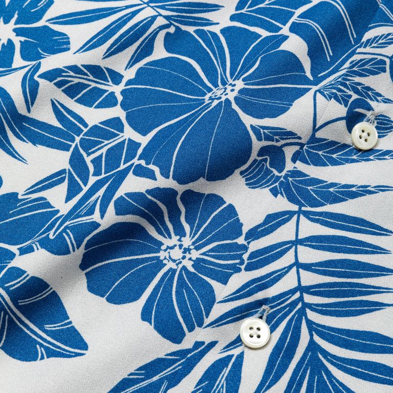 キャリー　アロハシャツ CALEE - R/P PANEL PRINT ALOHA SH (BLUE) / パネルプリント