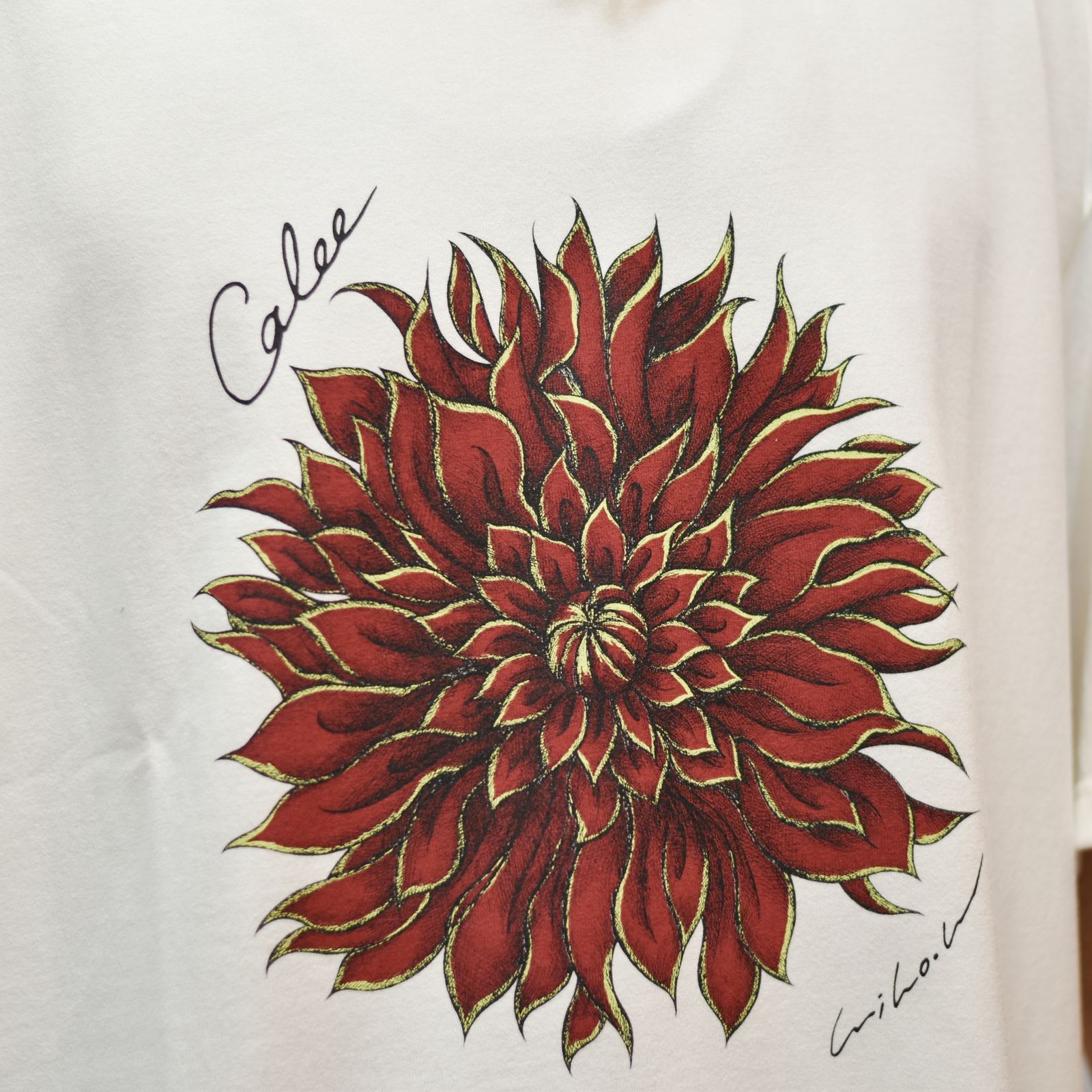 DAHLIA ART TEE ＜MIHO MURAKAMI DESIGN＞ (WHITE / RED)｜× 村上実帆 ダリア プリントTシャツ｜CL-26SS003MM