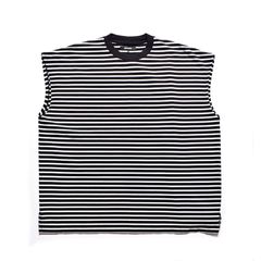 Big Nosleeve Border T-SH （WHITE） / ビック ノースリーブ ボーダーTシャツ （ホワイト） 2505-4007