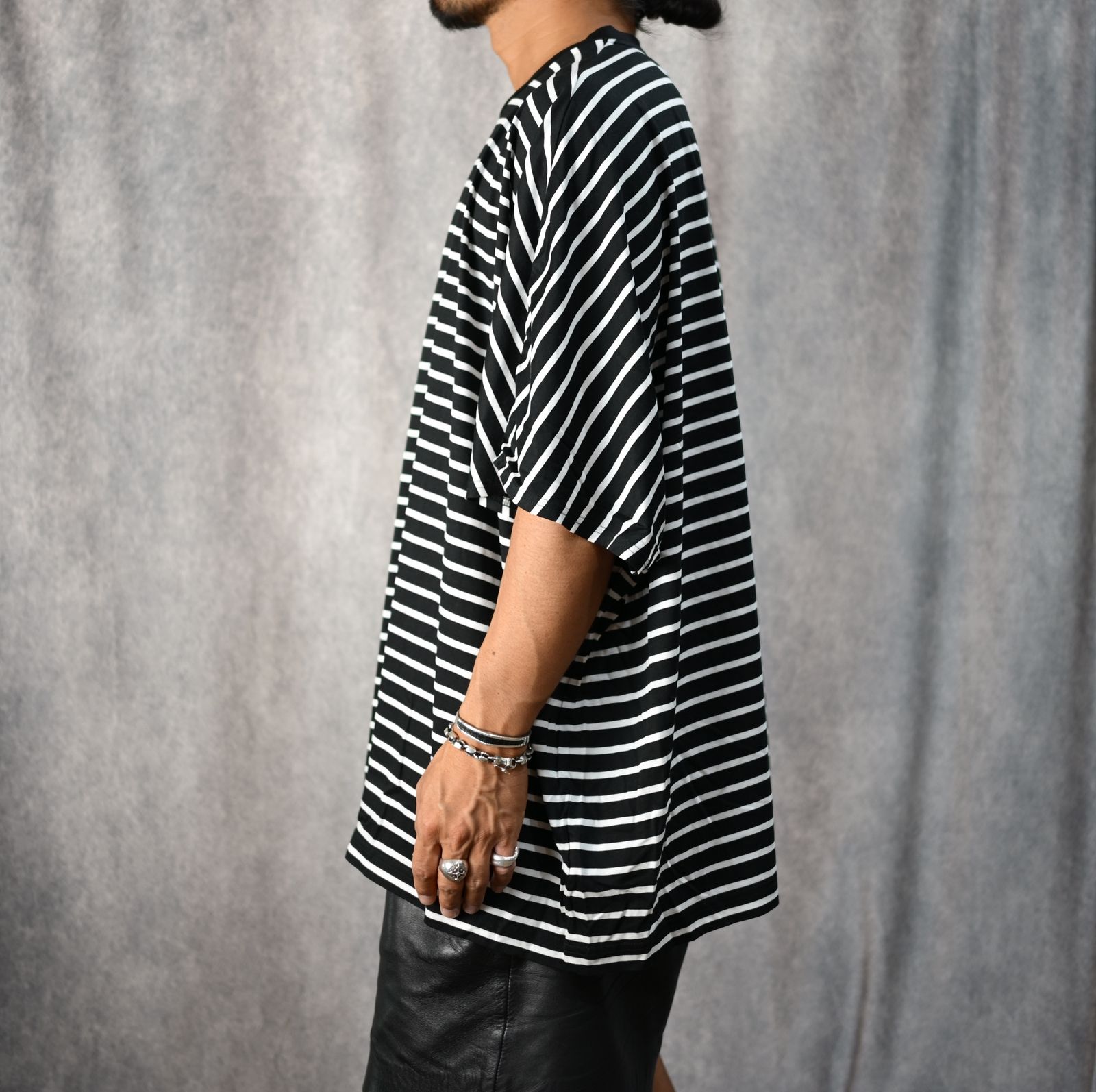 Square Big Border T-SH （BLK） ビッグボーダーTシャツ （ブラック）