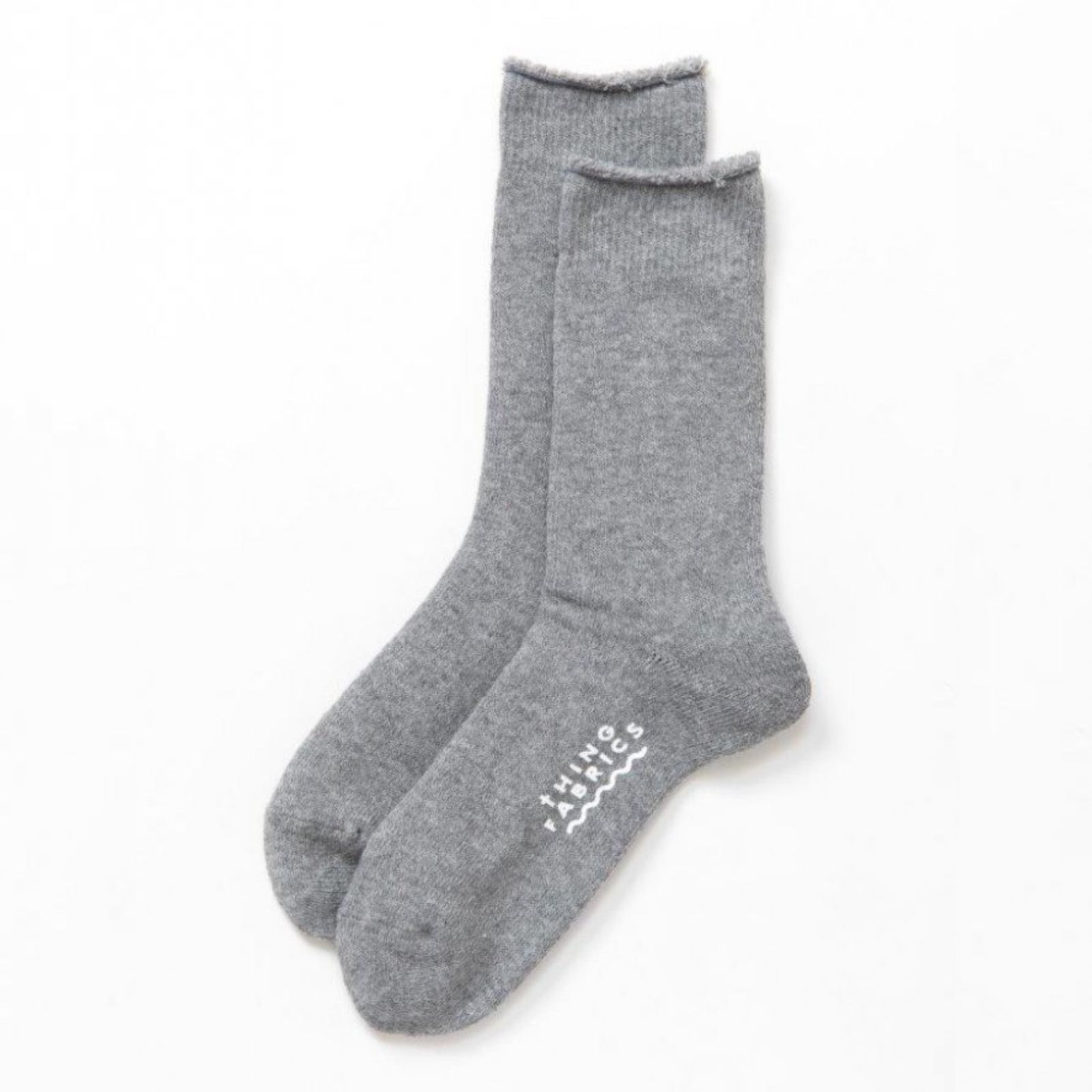 オーガニック糸パイルクルーソックス (グレー) | TF Organic Heather pile crew socks (Grey)