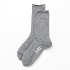 オーガニック糸パイルクルーソックス (グレー) | TF Organic Heather pile crew socks (Grey)