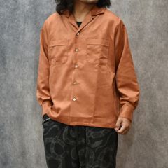 FAUX SUEDE SH (ORANGE)｜フェイクスエード オープンカラー 長袖シャツ｜CL-25AW007