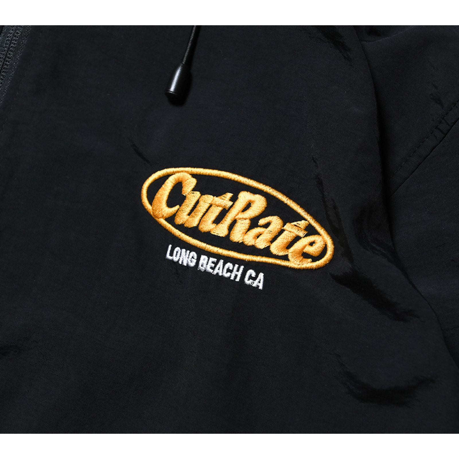CUTRATE LOGO EMBROIDERY UTILITY HOODIE (BLACK) / ロゴ刺繍 アノラックパーカー