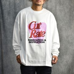 CUTRATE F&D LOGO L/S TEE (WHITE) / プリント ロングスリーブ Tシャツ