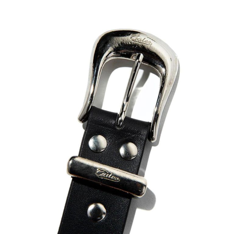 CALEE - LEATHER PLANE BELT (Black) / プレーン レザーベルト | chord 