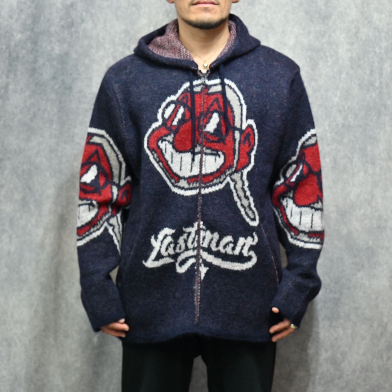 LM Mohair Parka （NAVY / ネイビー） モヘアニット パーカー｜SAN-A-016N