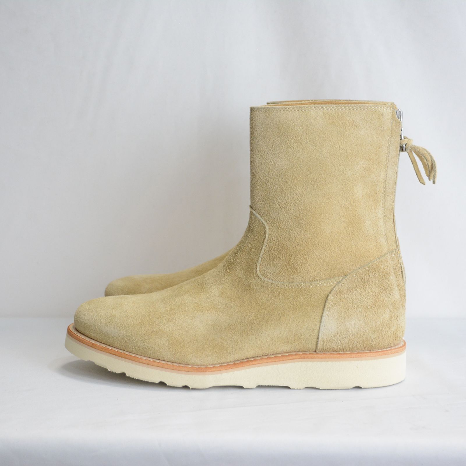 MINEDENIM - Suede Leather Back Zip Boots （BEIGE） / スエード 