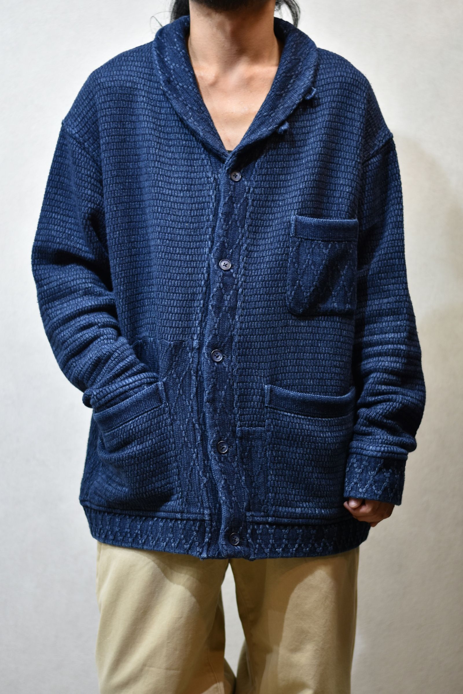 BEATNIK KENDO KNIT CARDIGAN (BLUE) | chord online store