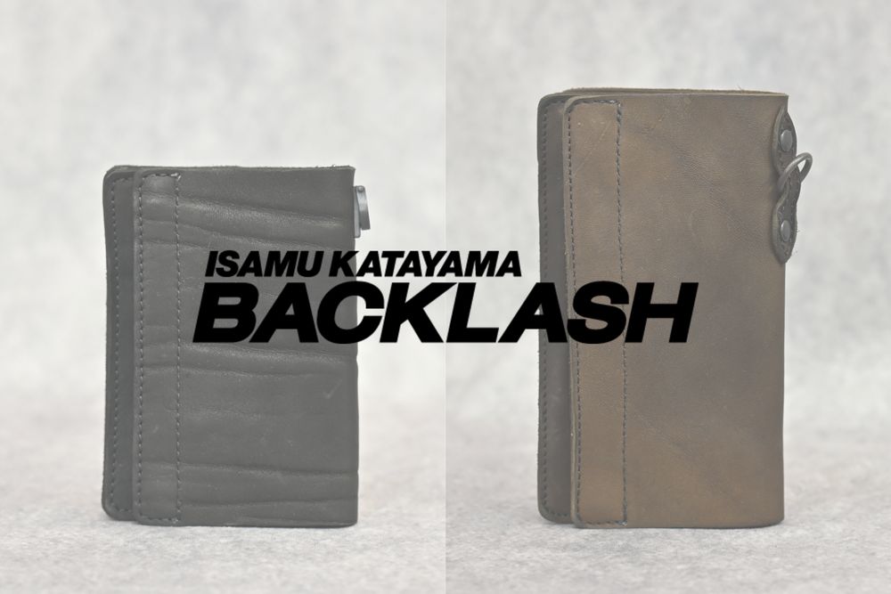 ISAMUKATAYAMA BACKLASH ジャパンショルダー製品染め 【トラッカーウォレットのデザインをブランドを象徴するレザーマテリアルにて製作】