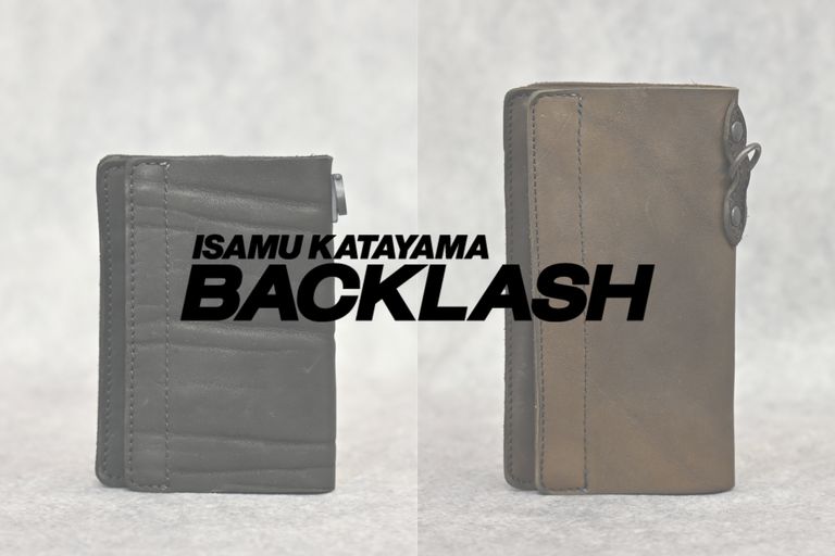 ISAMUKATAYAMA BACKLASH ジャパンショルダー製品染め 【トラッカーウォレットのデザインをブランドを象徴するレザーマテリアルにて製作】