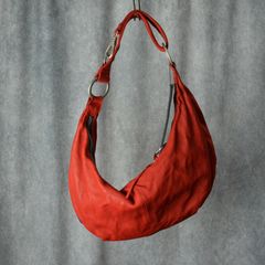 ダブルショルダーレザー フルタンニン製品染め ショルダーバッグ （RED / レッド）
