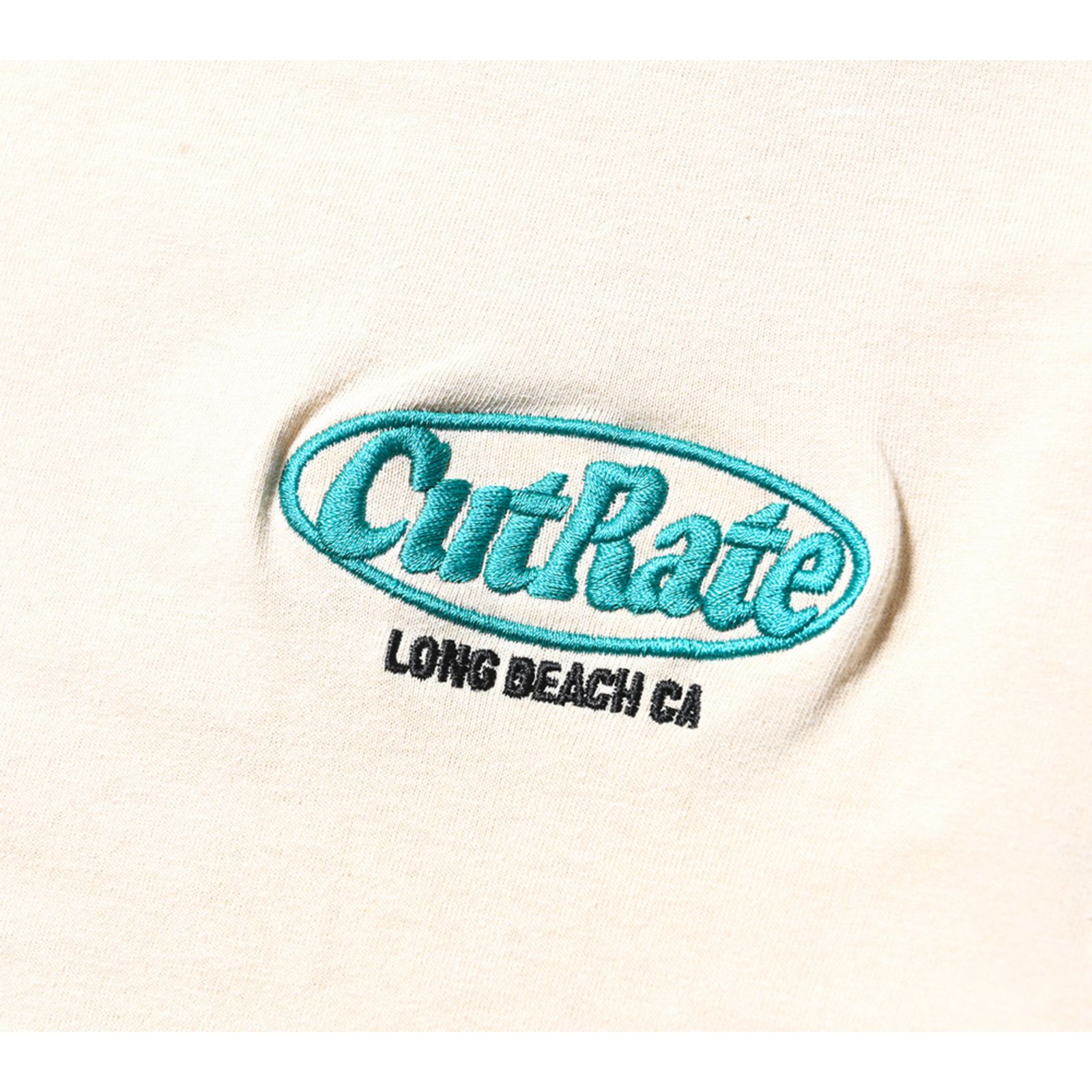 CUTRATE LOGO EMBROIDERY DROPSHOULDER L/S T-SHIRT (SAND BEIGE) / ロゴ刺繍 ドロップショルダー ロンT