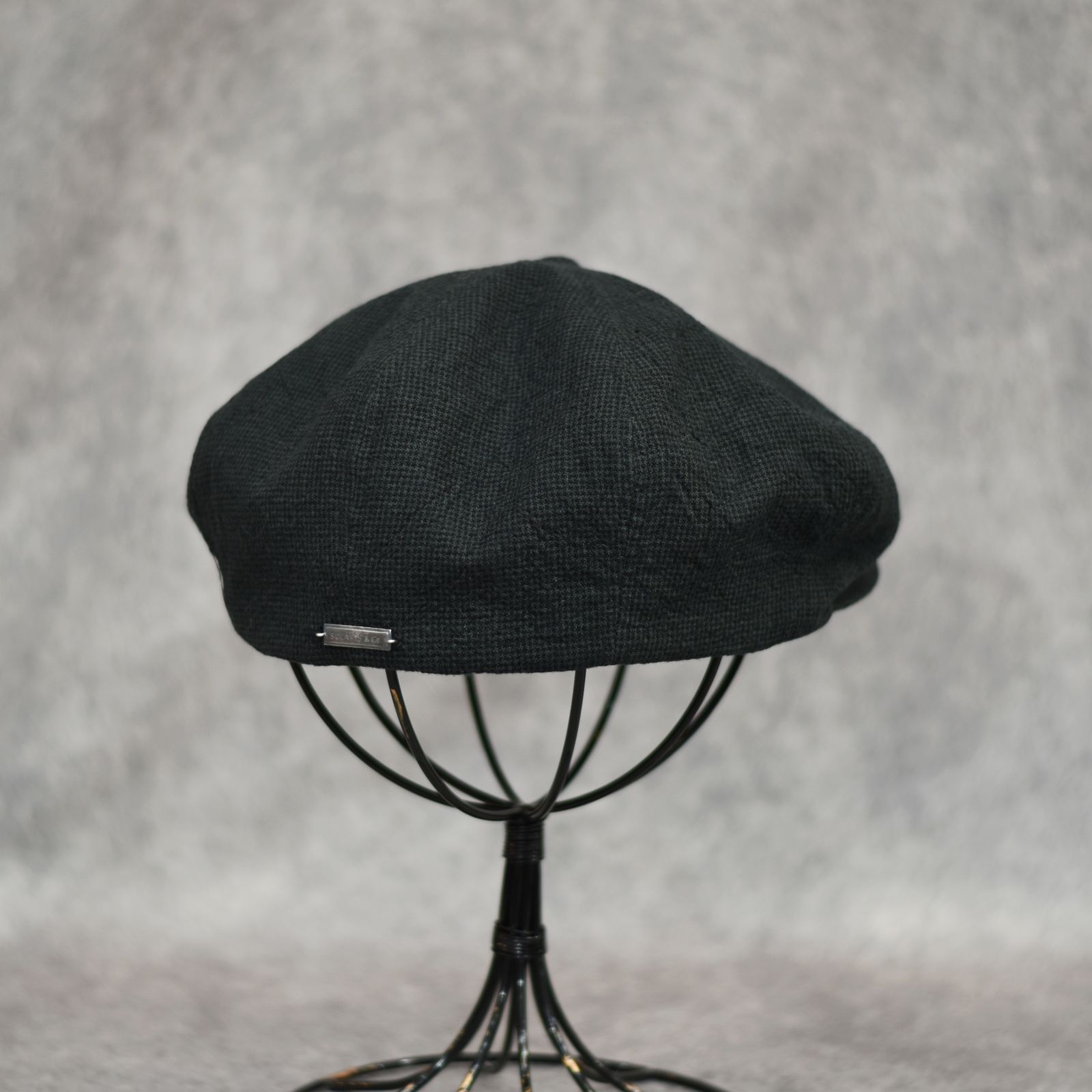 Linen Houndstooth Casquette "OLDBOY" (GREEN) / 千鳥格子 キャスケット