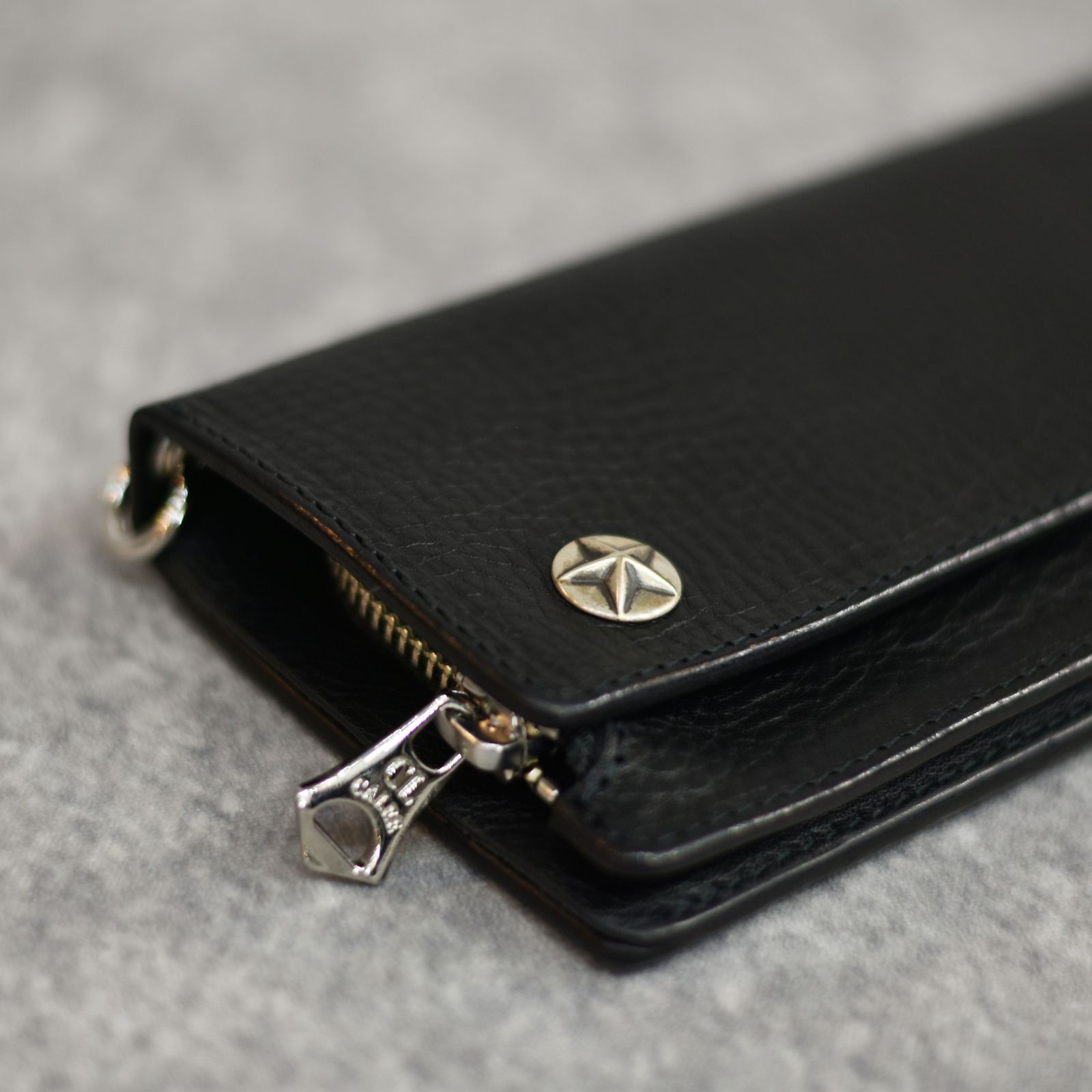 SILVER STAR CONCHO LEATHER LONG WALLET (BLACK)｜シルバー スターコンチョ ロングウォレット 長財布｜CL-25SS003LE EX