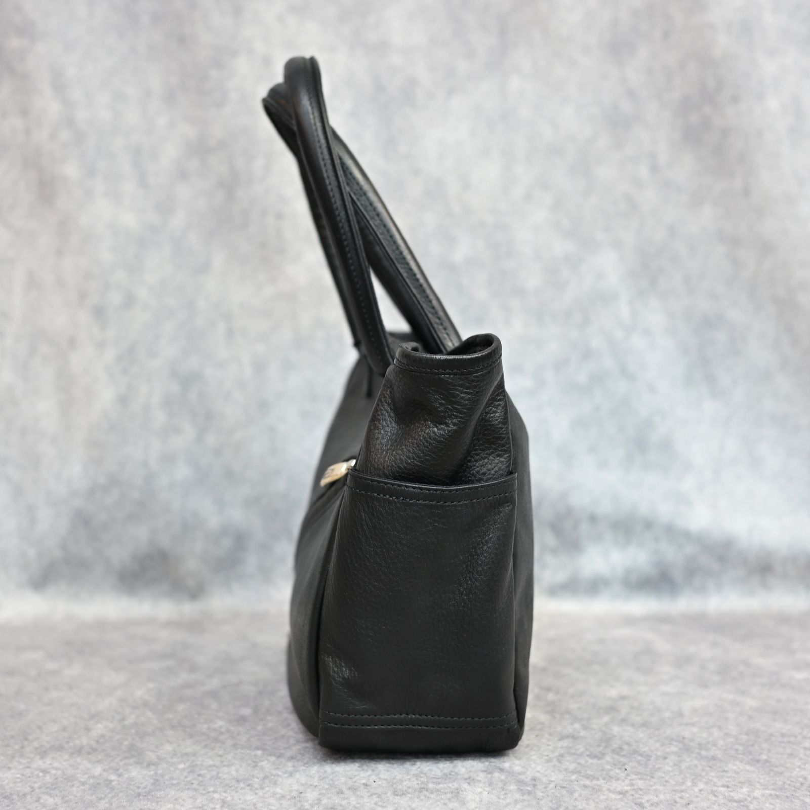 PC RIDERS LEATHER TOTE BAG S W / LOVE & PEACE SILVER (BLACK)｜レザートート バッグ （ブラック） PC-017-3696-10