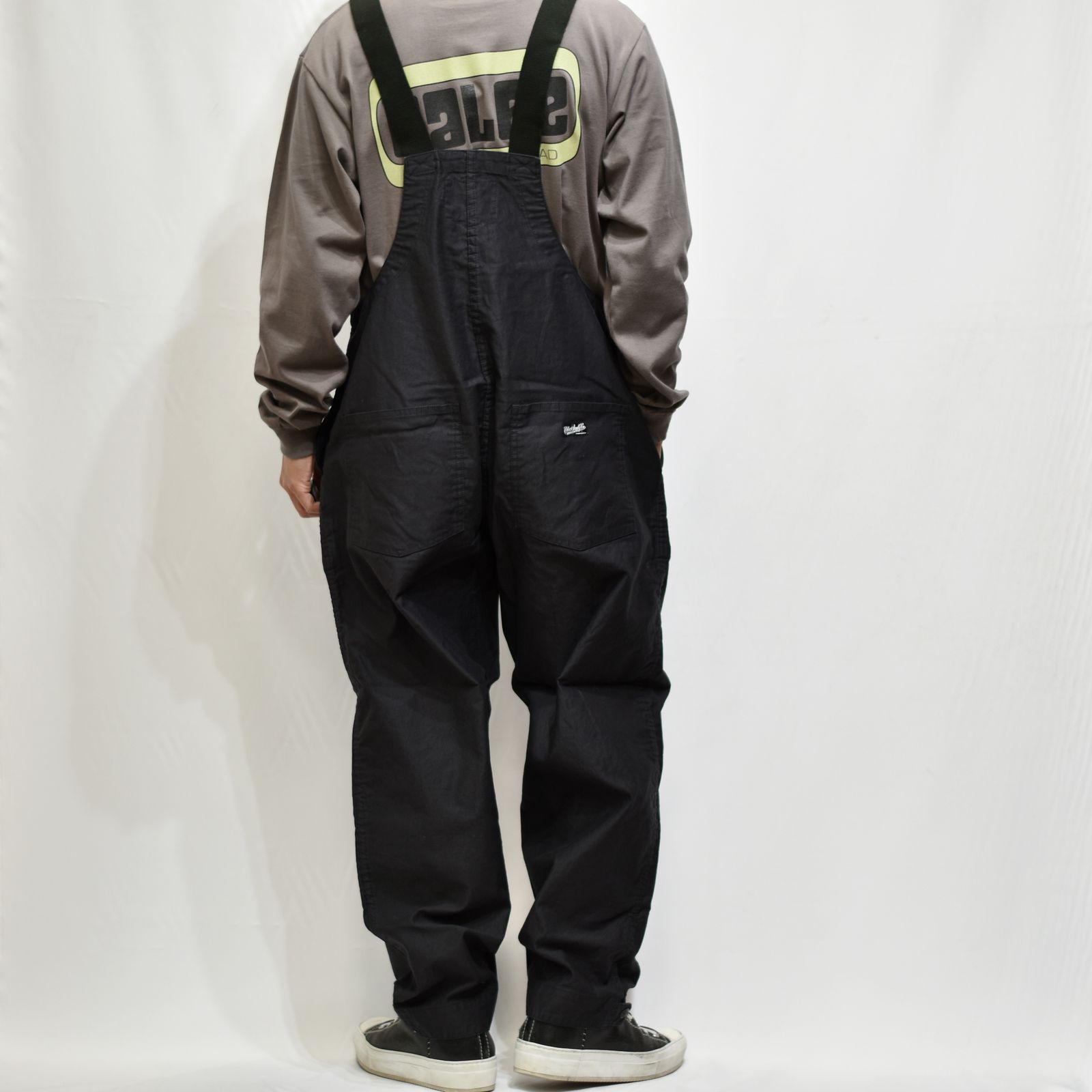 CALEE - DECK TYPE WIDE OVERALLS (BLACK) | chord online store