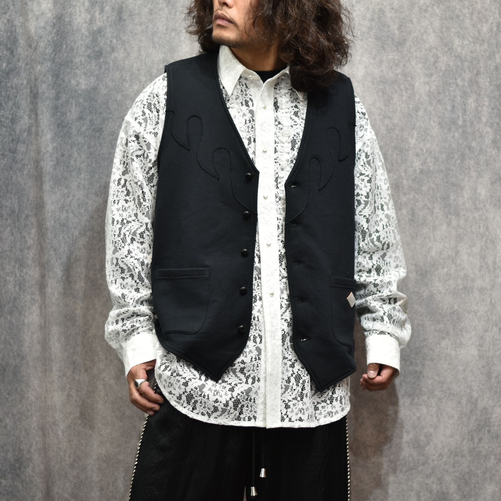 COTTON WESTERN SWITCH VEST (BK)｜ウエスタン ベスト｜PD26SJ06