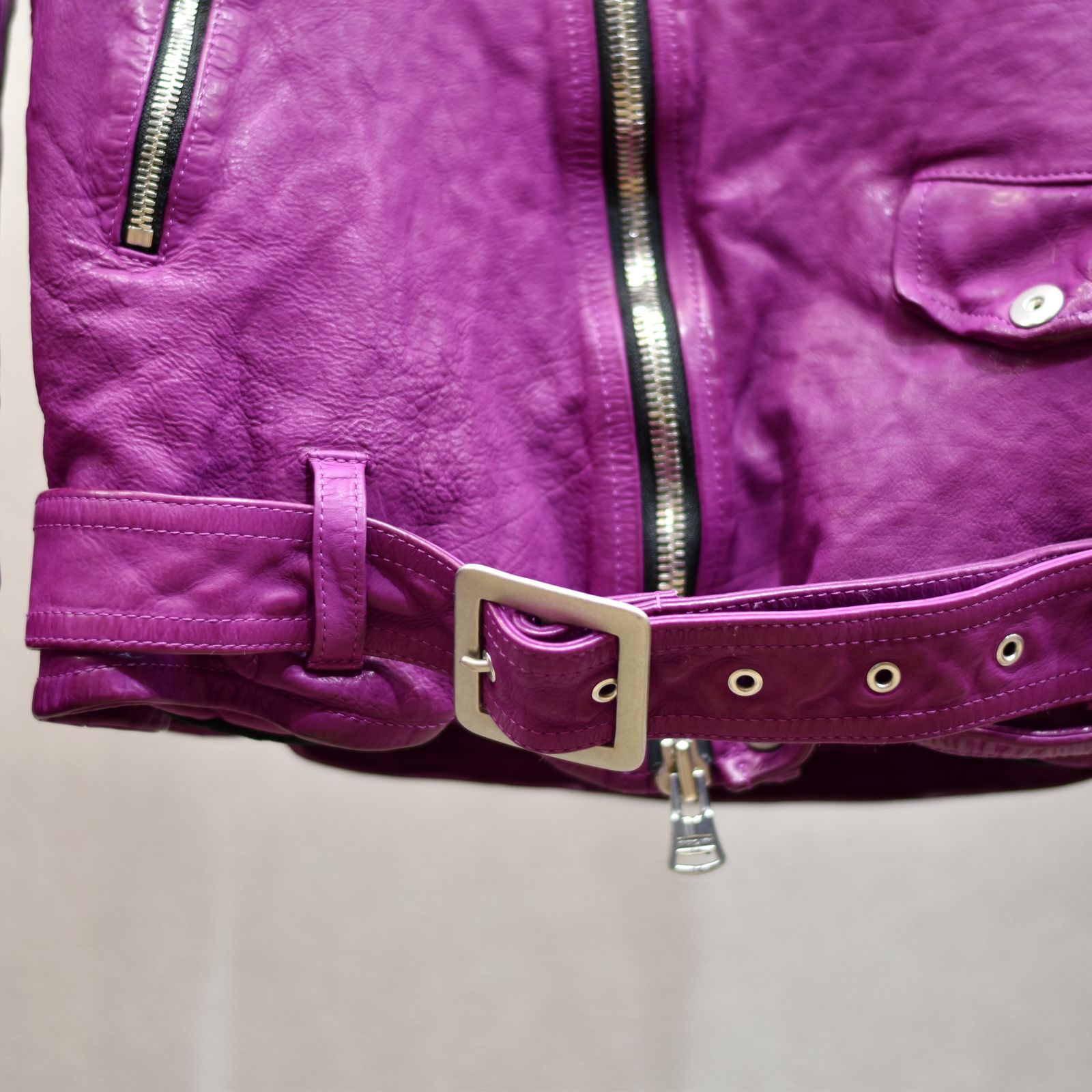 ジャパンカーフ タンニン鞣し 製品洗い加工 フーディライダース (PINK)