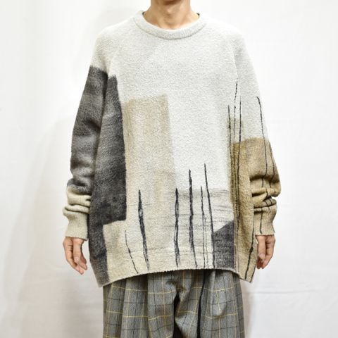ラグランスリーブセーター / LB22AW-KN01-HP (BALM×LANDSCAPE)