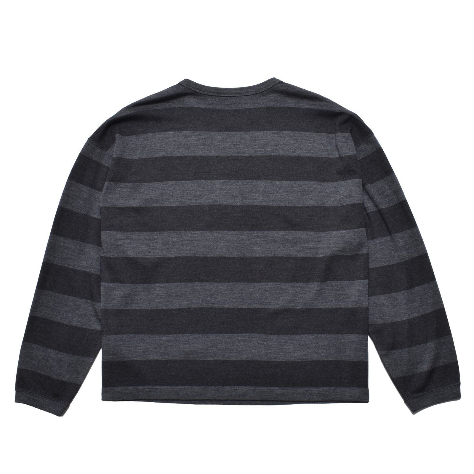 EF.Wool Interlock Border Print Crewneck L/S Pullover （BLT）｜ボーダープリント 長袖Tシャツ｜MDFBF10402