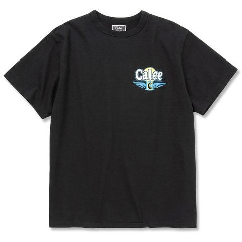 BINDER NECK CALEE WING LOGO VINTAGE T‐SHIRT (BLACK) / バインダーネック プリントTシャツ