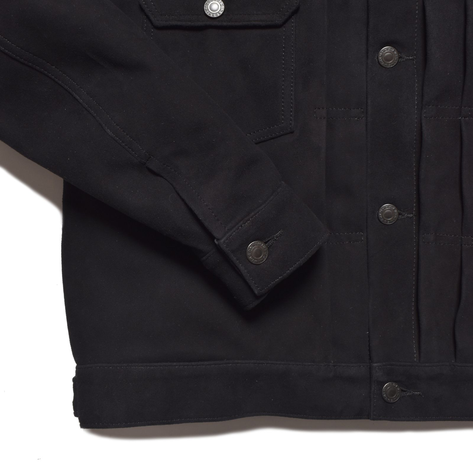 Sheep Suede Trucker JKT （BLK） / シープスエード トラッカージャケット  （ブラック）｜2509-8003