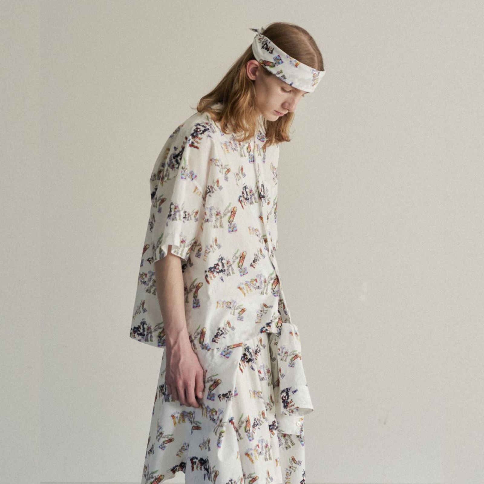 BIG SHORT SLEEVE SHIRT (MULTI) / ビッグシルエット 半袖シャツ