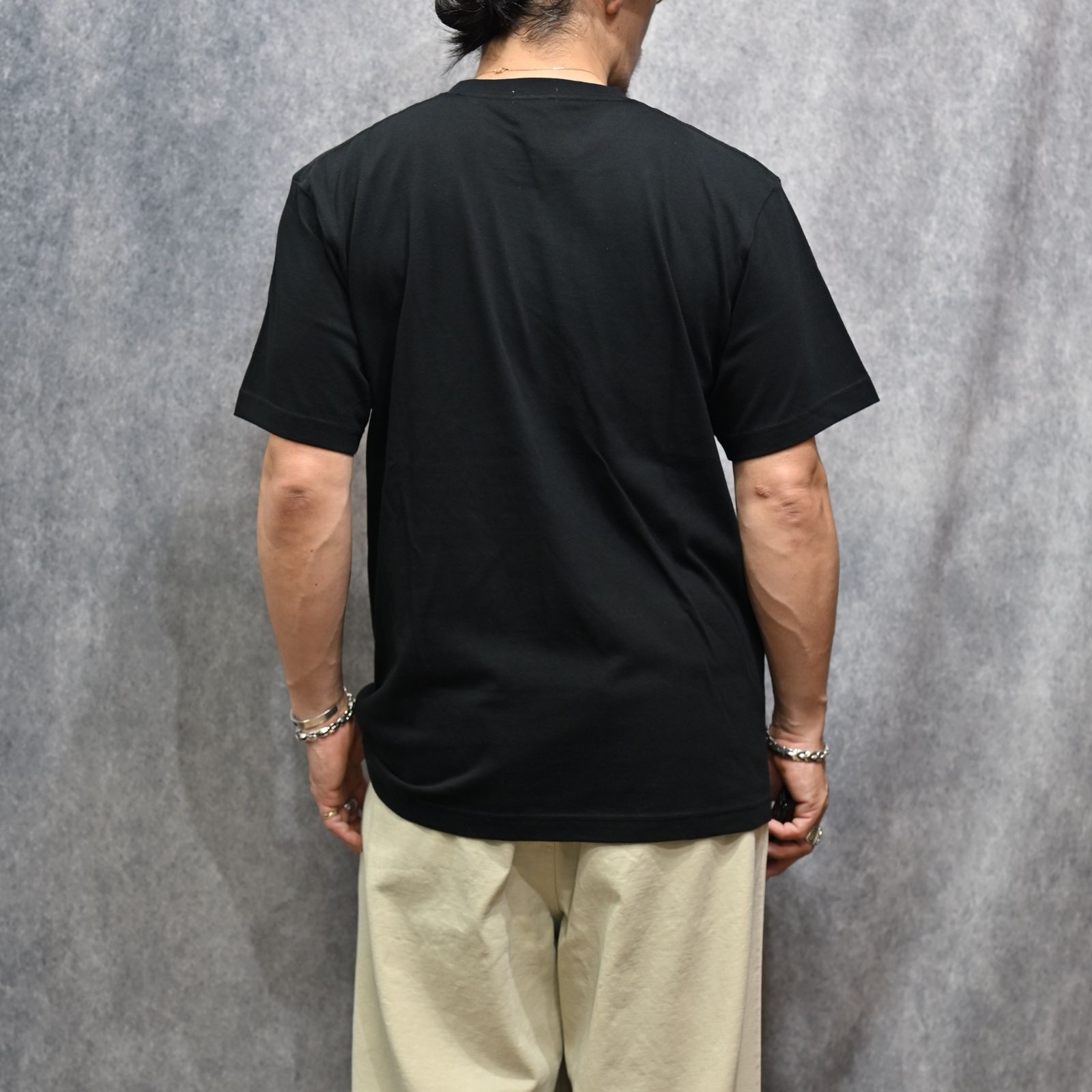 Y1935 FAKE POCKET TEE （BLACK）｜ フェイクポケット プリント Tシャツ （ブラック） 602-261-16