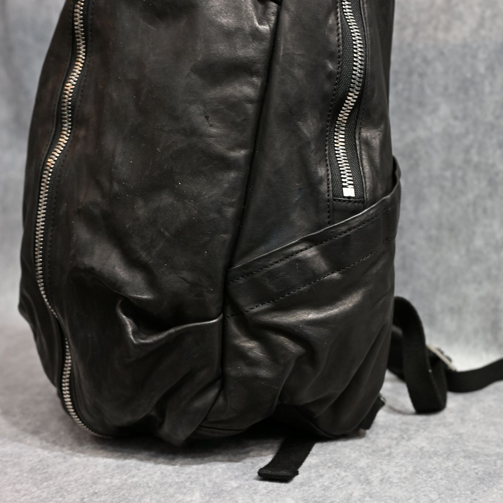 ITALY SHOULDER GARMENT-DYED BACKPACK （BLACK）｜イタリーショルダー製品染め 0.8mm リュック｜243-03