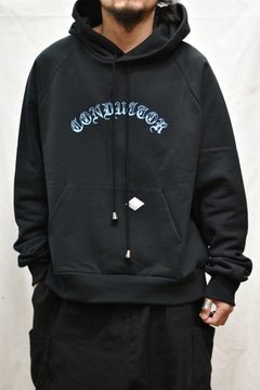 COTTON HOODED SWEATER 'BRAIN (BLACK)