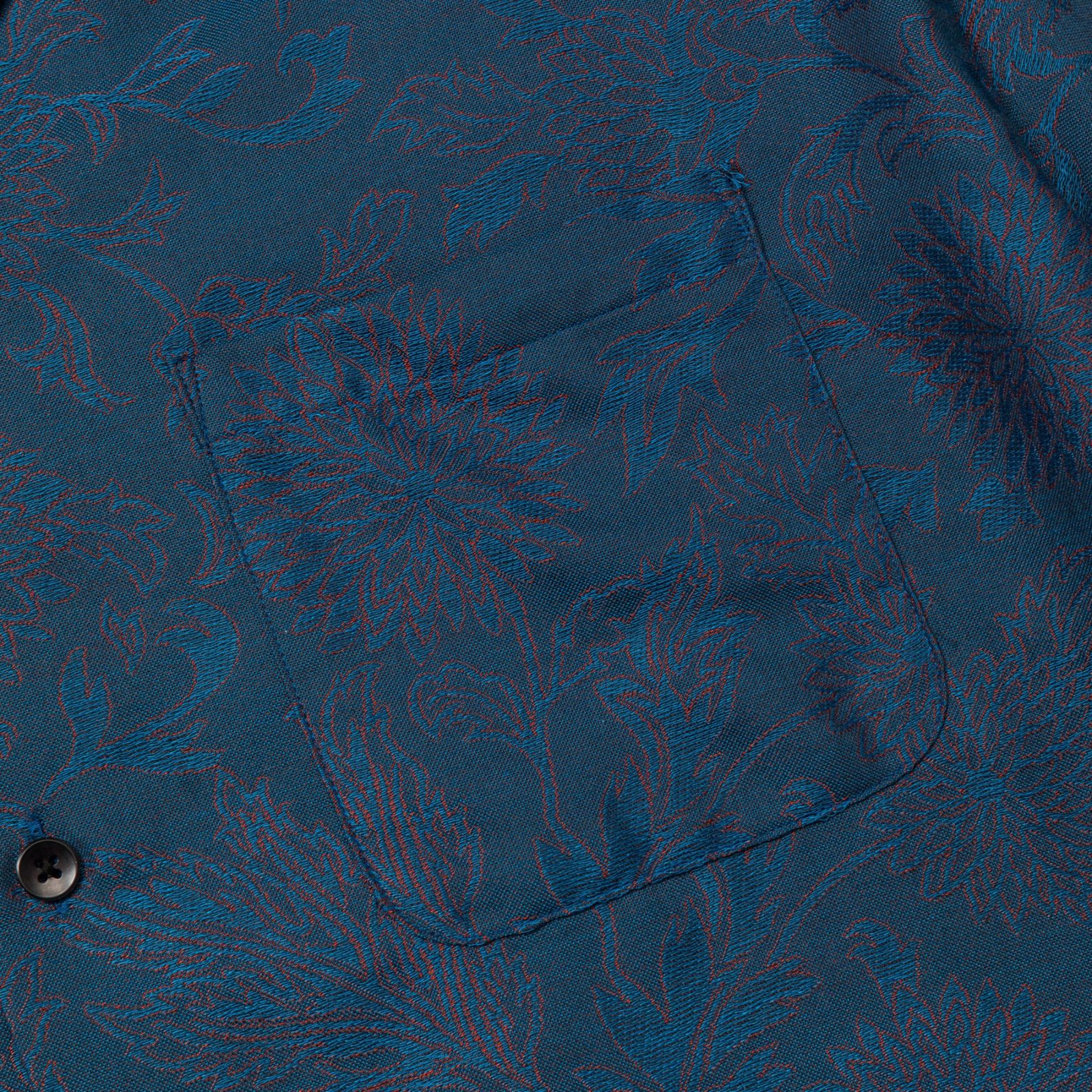 FLOWER JACQUARD SH (NAVY BLUE) / フラワー柄 ジャガード 半袖シャツ