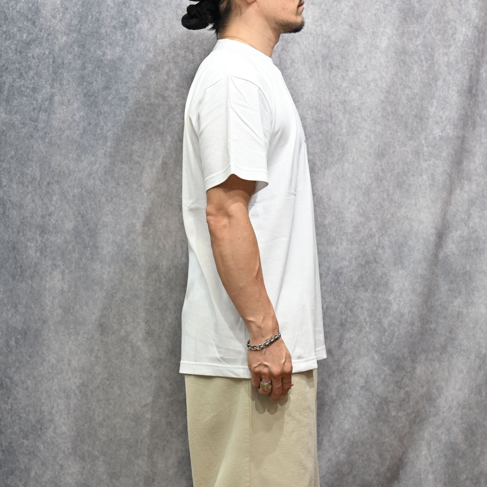 Y1935 FAKE POCKET TEE （WHITE）｜ フェイクポケット プリント Tシャツ （ホワイト） 602-261-16