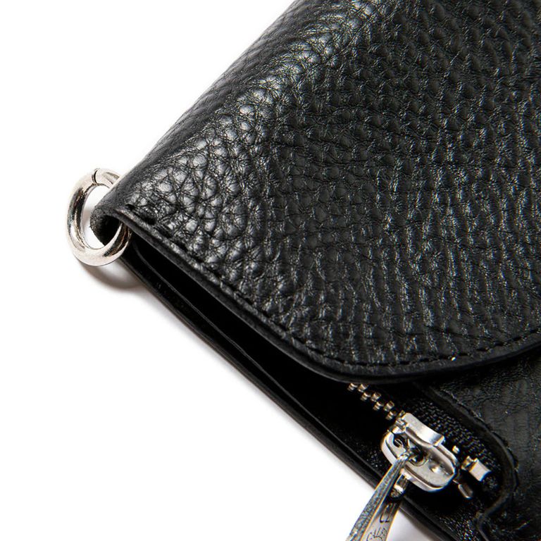 CALEE - SILVER STAR CONCHO LEATHER LONG WALLET (BLACK