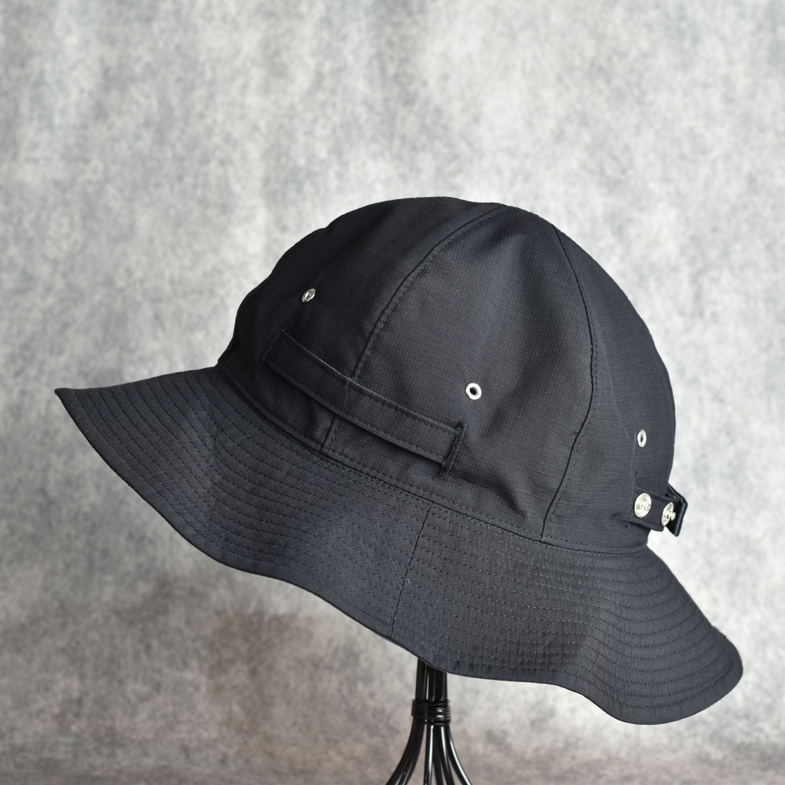 Double Face Sun Hat "NOVA" (BLACK＋GRAY) / ダブルフェイス リバーシブル サンハット