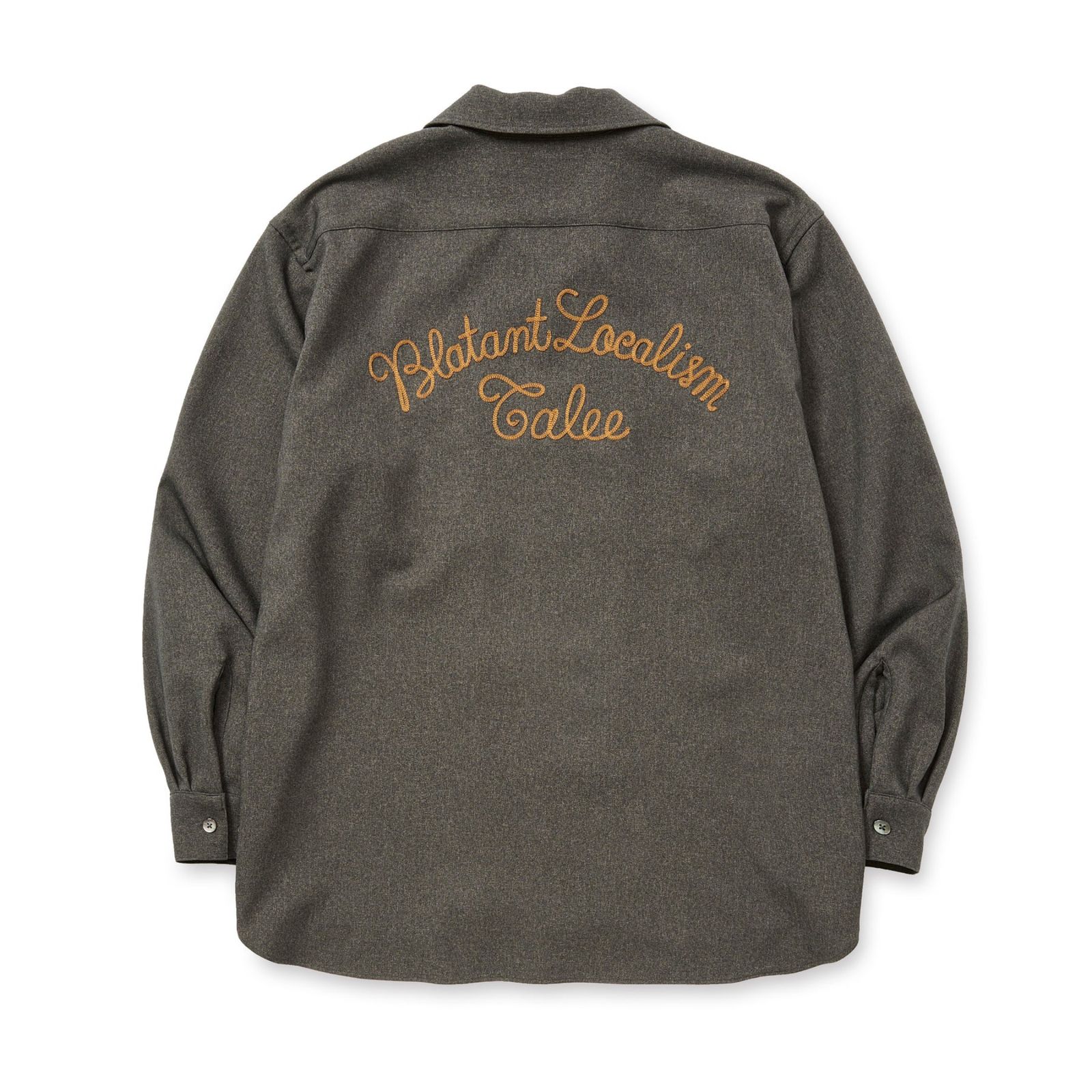 "BLATANT LOCALISM" OPEN COLLAR ROUND L/S SH (CHARCOAL)｜オープンカラー ラウンド 長袖シャツ｜CL-25AW038