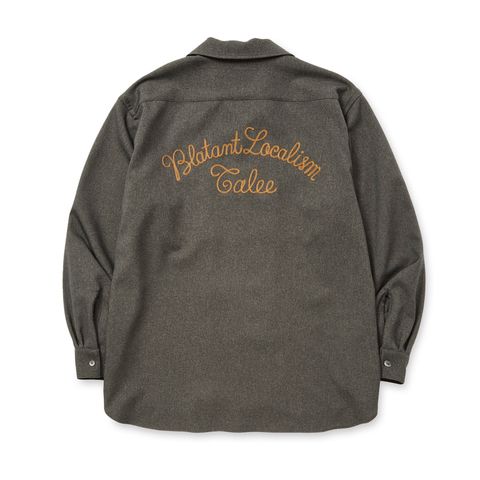 "BLATANT LOCALISM" OPEN COLLAR ROUND L/S SH (CHARCOAL)｜オープンカラー ラウンド 長袖シャツ｜CL-25AW038