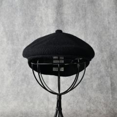 Angora Wool Hunting Cap "GENTLEMAN" (BLACK) / アンゴラウール ハンチングキャップ