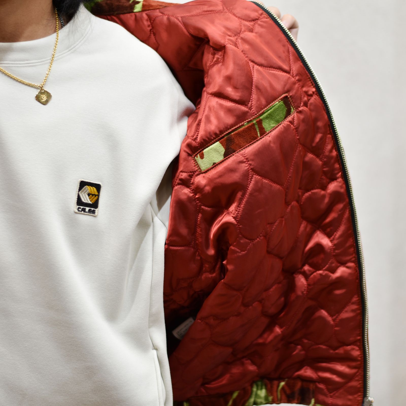 CALEE - British camouflage pattern corduroy harrington
