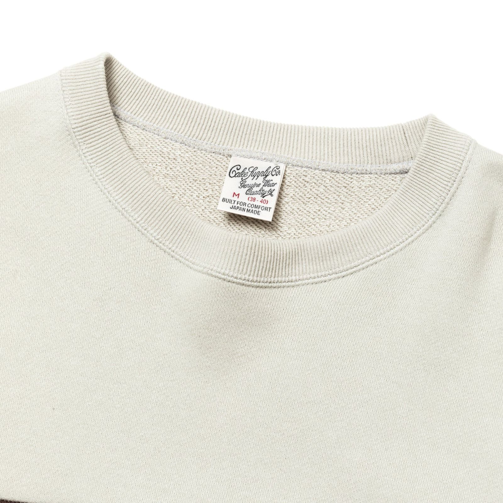 BICOLOR CREW NECK SW (BEIGE / BROWN) / バイカラー クルーネック スウェット トレーナー