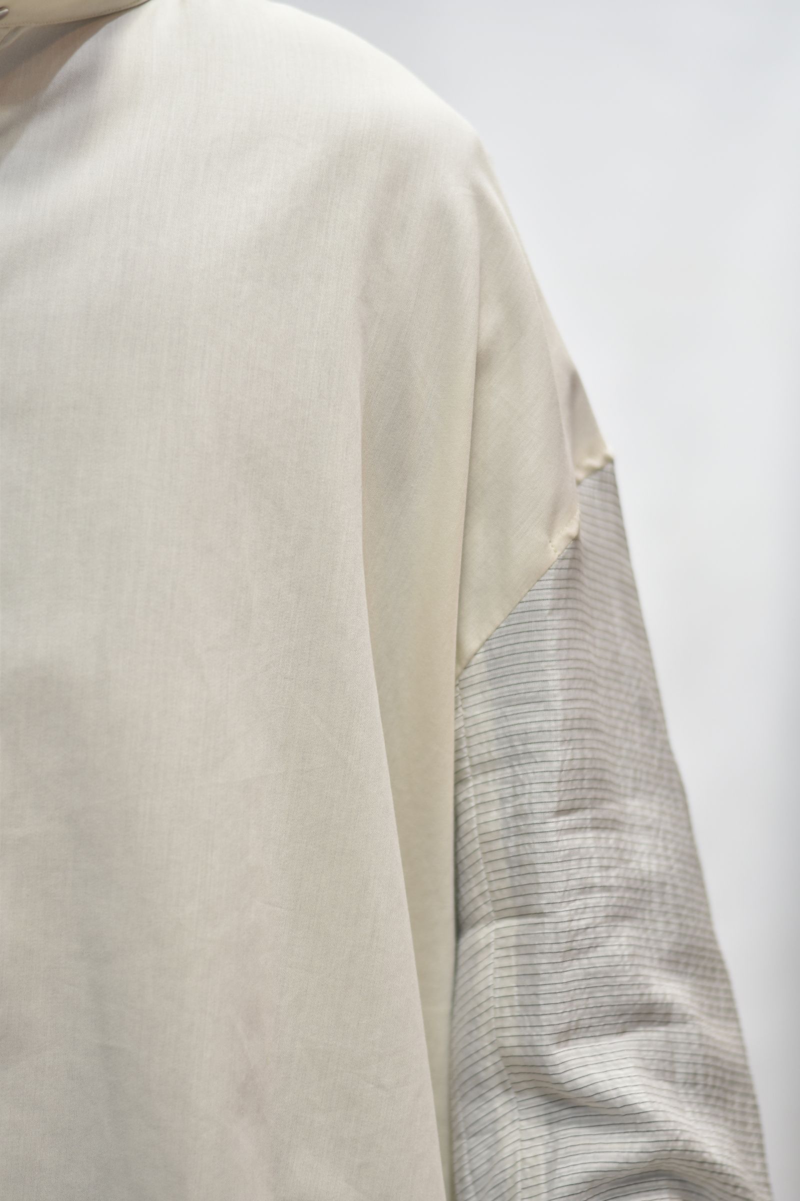 スタンドカラー ルーズシャツ / LB21SS-SH02-CP (ECUR×PIN BORDER)