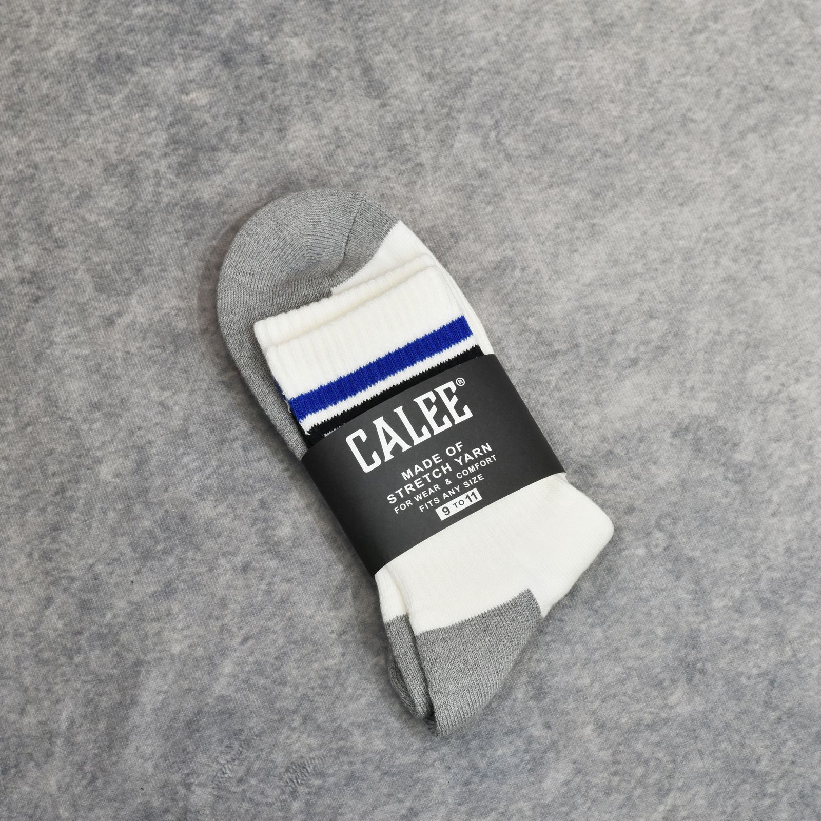 JACQUARD PILE LINE SOCKS (WHITE / BLUE)｜ラインソックス｜CL-26SS005EX