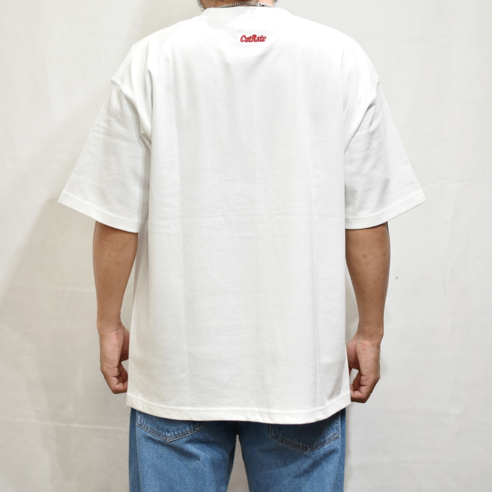 CUTRATE CLASSIC LOCAL LOGO HEAVY WEIGHT DROPSHOULDER S/S -T-SHIRT (WHITE)