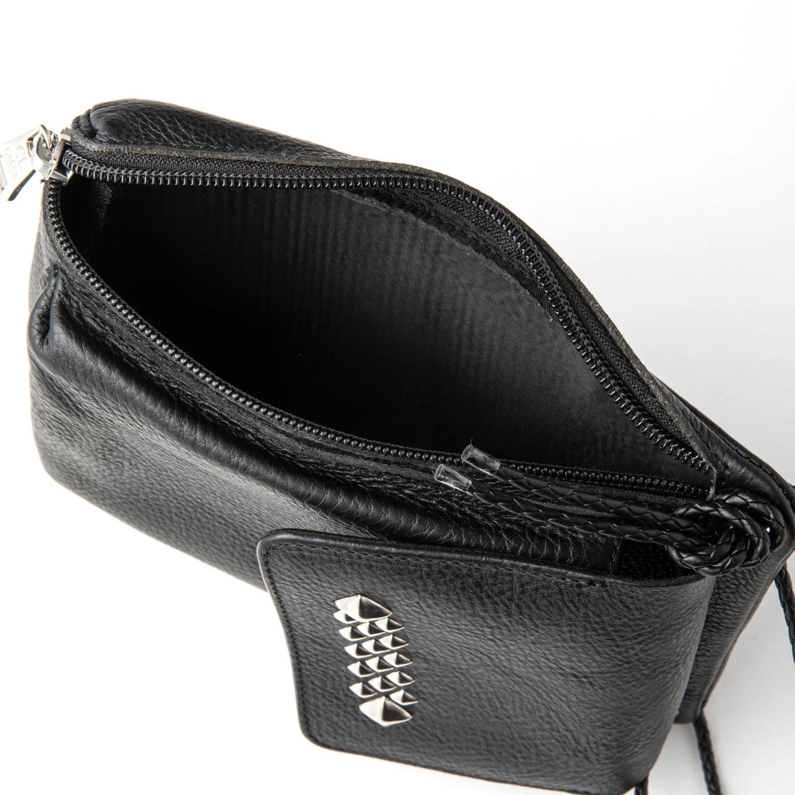 STUDS LEATHER SHOULDER POUCH ＜TYPE B＞ (BLACK) / スタッズレザー ショルダーポーチ バッグ
