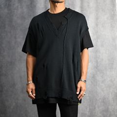 7G2P JERSEY V NECK VEST （BLACK） / ニットベスト （ブラック） HP-K13-098
