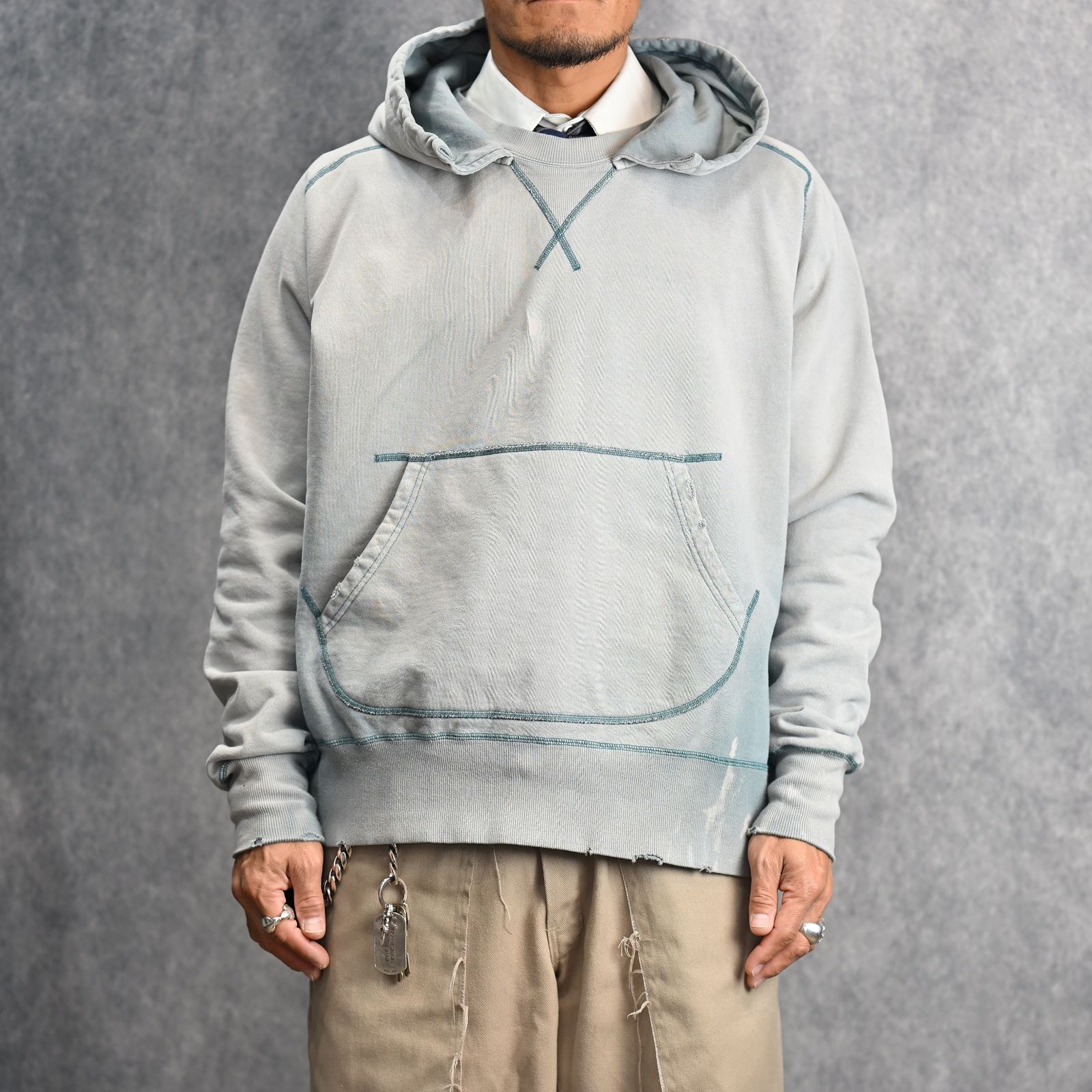 W-V AFTER HOODIE (BLUE / ブルー) パーカー フーディー 2401002M