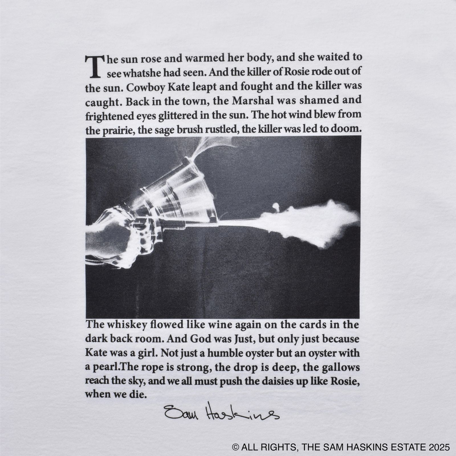 Sam Haskins × Stie-lo “kate” Tee （WHT）｜サム・ハスキンス×スティーロ ケイト プリントTシャツ｜25MND-STL005