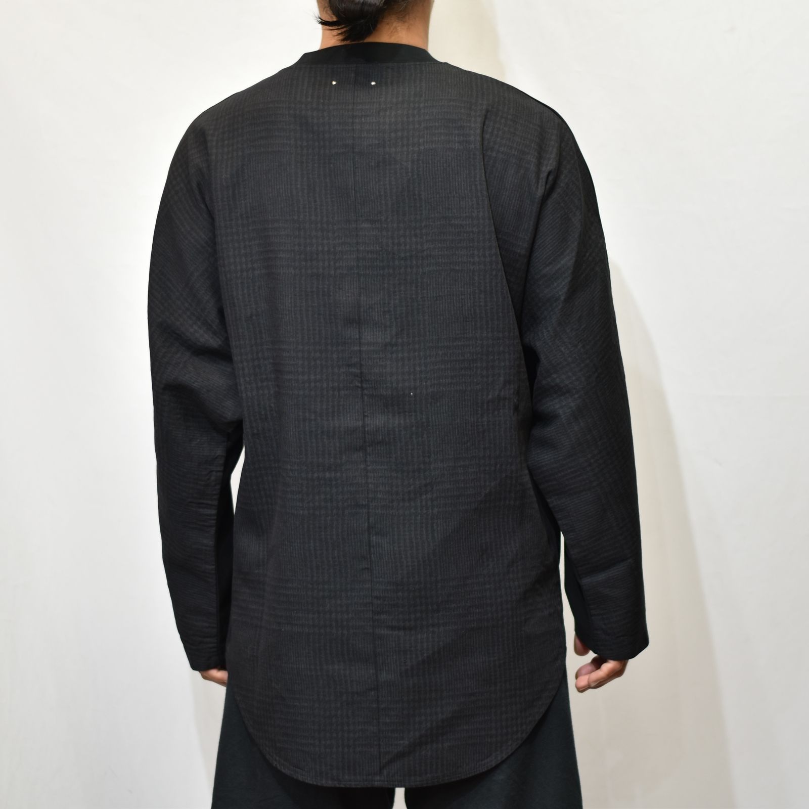 N.HOOLYWOO × MINEDENIM BD.Discharge Glen Check NHW LS TSH （BLACK） ロングスリーブ 長袖カットソー グレンチェック
