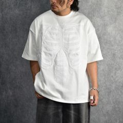 CORD EMBROIDERED T-SHIRT 'BONES (WHT) / コード刺繍 Tシャツ