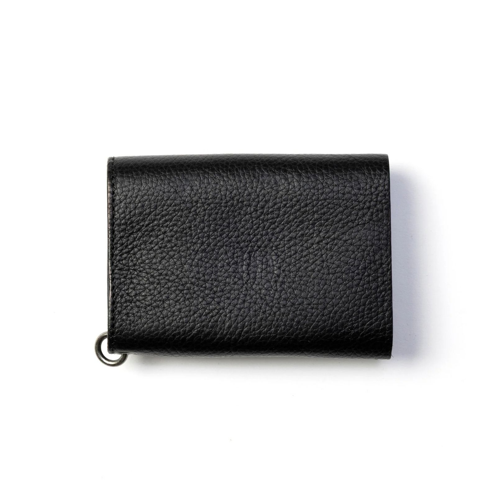 ROUND STUDS LEATHER FLAP HALF WALLET (BLACK)｜ラウンド スタッズ レザー フラップハーフウォレット 三つ折り財布｜CL-26AWLE001